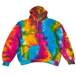 Exist Womens Psychedelic Hoodie SZ XL Multi Cotton Brights Hippie Oversized